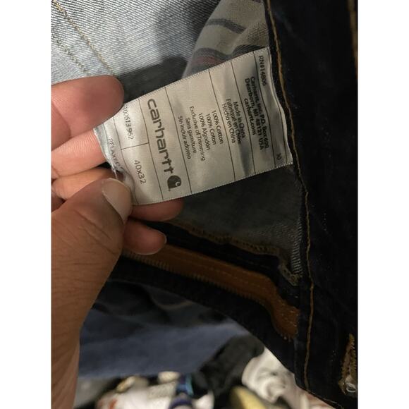Size 40x32-VTG 90s Carhartt Men's Jeans Straight Fit Dark - Picture 3 of 3